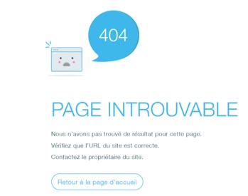 erreur 404 - Page introuvable